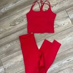 Fabletics powerhold Women's High-Waist Leggings and Cropped Tank Set